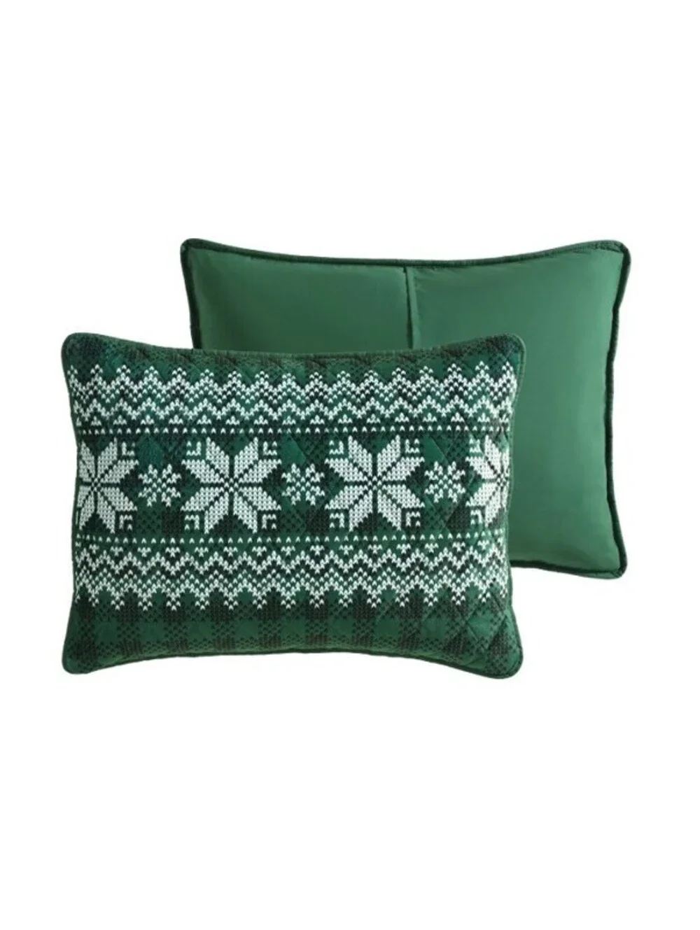 Lenox 3-Piece Quilt Set Snowflake Green FULL/QUEEN